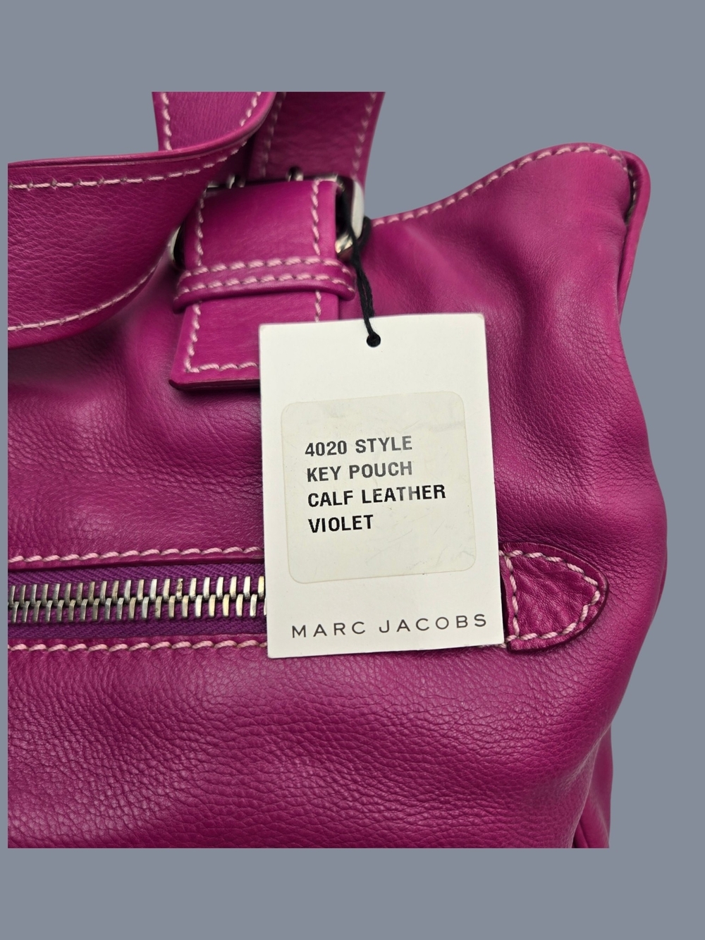 Marc Jacobs Violet Calf Leather Shoulder Bag NWT Dust Bag & Key Pouch Large Hobo - Picture 8 of 16